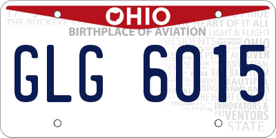 OH license plate GLG6015