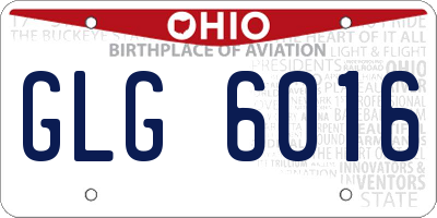 OH license plate GLG6016
