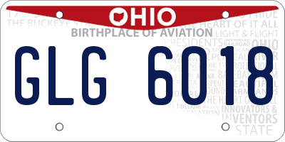 OH license plate GLG6018