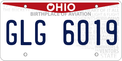 OH license plate GLG6019