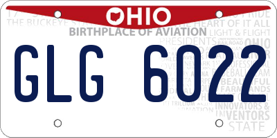 OH license plate GLG6022