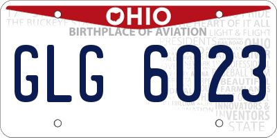 OH license plate GLG6023