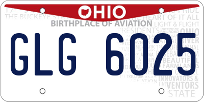 OH license plate GLG6025