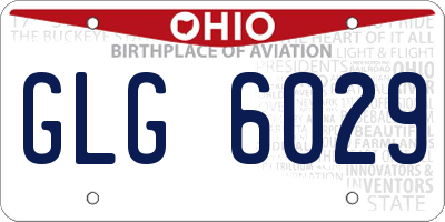 OH license plate GLG6029