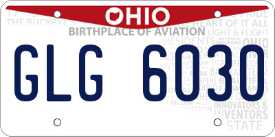OH license plate GLG6030