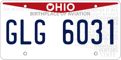 OH license plate GLG6031