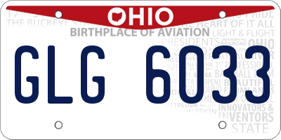 OH license plate GLG6033