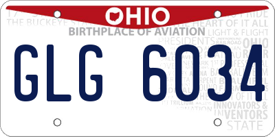 OH license plate GLG6034