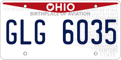 OH license plate GLG6035