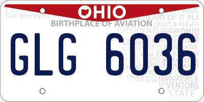 OH license plate GLG6036