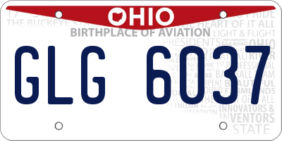 OH license plate GLG6037