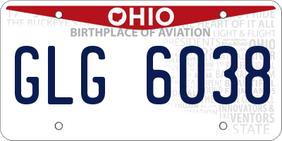 OH license plate GLG6038