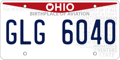 OH license plate GLG6040