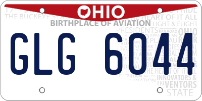 OH license plate GLG6044