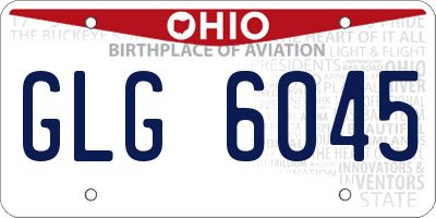 OH license plate GLG6045
