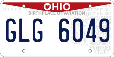 OH license plate GLG6049