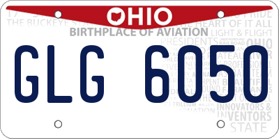 OH license plate GLG6050