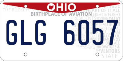 OH license plate GLG6057