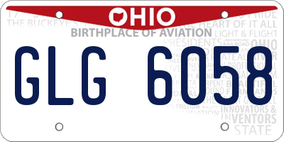 OH license plate GLG6058