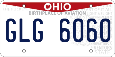 OH license plate GLG6060