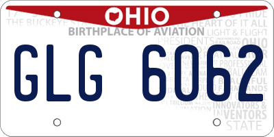 OH license plate GLG6062