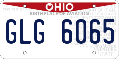 OH license plate GLG6065