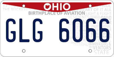 OH license plate GLG6066