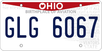 OH license plate GLG6067