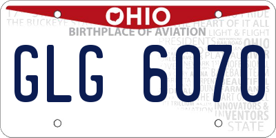 OH license plate GLG6070