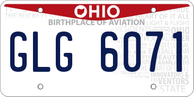 OH license plate GLG6071