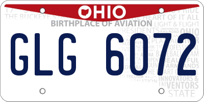 OH license plate GLG6072