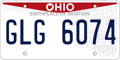 OH license plate GLG6074