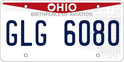 OH license plate GLG6080