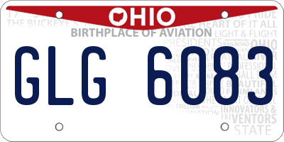 OH license plate GLG6083