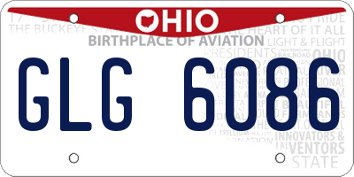 OH license plate GLG6086
