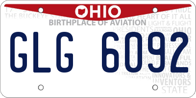 OH license plate GLG6092