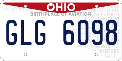 OH license plate GLG6098