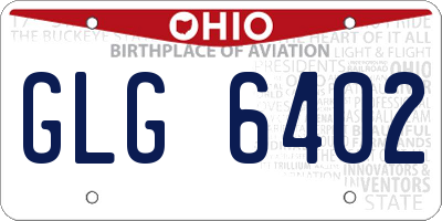 OH license plate GLG6402