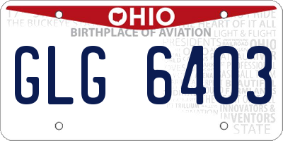 OH license plate GLG6403