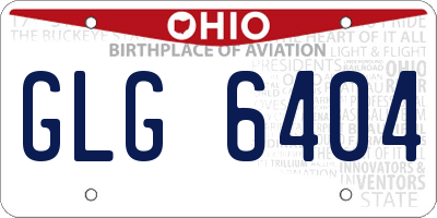 OH license plate GLG6404