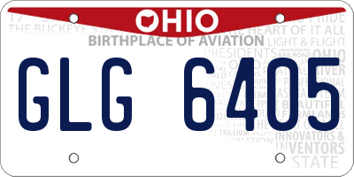 OH license plate GLG6405