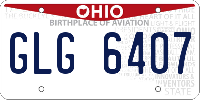 OH license plate GLG6407