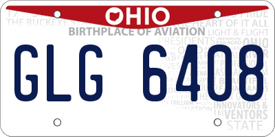 OH license plate GLG6408