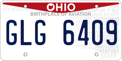 OH license plate GLG6409