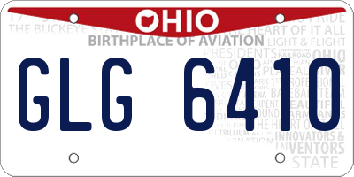 OH license plate GLG6410