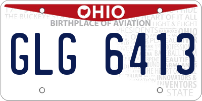 OH license plate GLG6413