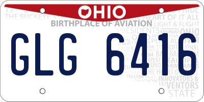 OH license plate GLG6416