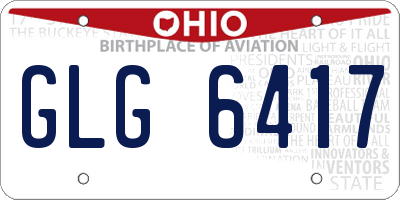 OH license plate GLG6417