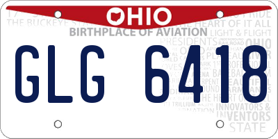 OH license plate GLG6418