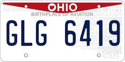 OH license plate GLG6419